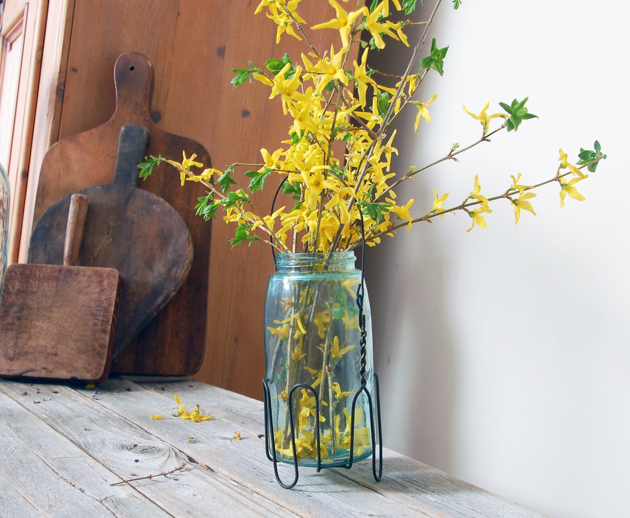 Vintage Wire Mason Canning Jar Holder With Rare Mason Jar / Etsy