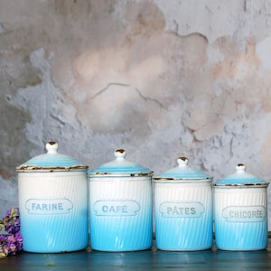 Enamel Canisters - Etsy