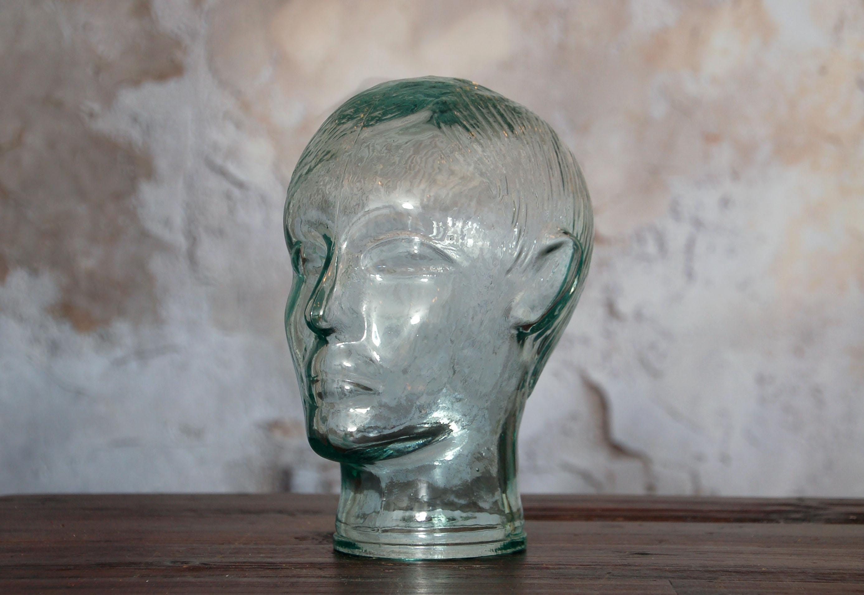 Vintage Glass Mannequin Head - Etsy