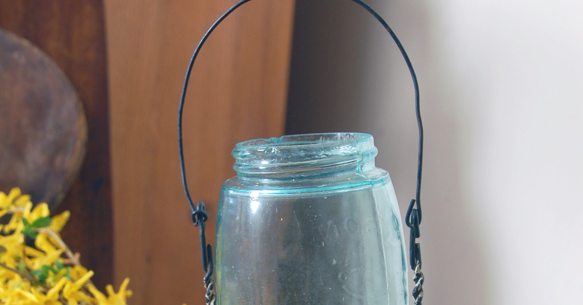 Vintage Wire Mason Canning Jar Holder With Rare Mason Jar / Etsy