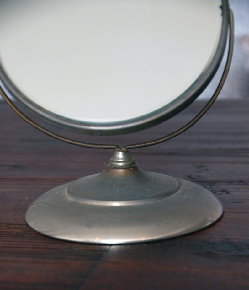 Antique shaving mirror with stand / Elite Metal Novelty Mfg table top mirror / silver shaving mirror / vintage mirror / vanity mirror bild 4