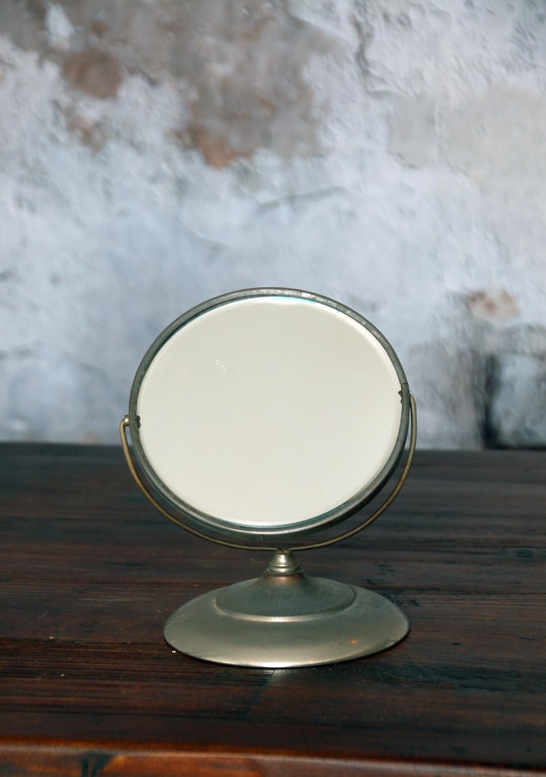 Antique shaving mirror with stand / Elite Metal Novelty Mfg table top mirror / silver shaving mirror / vintage mirror / vanity mirror bild 6