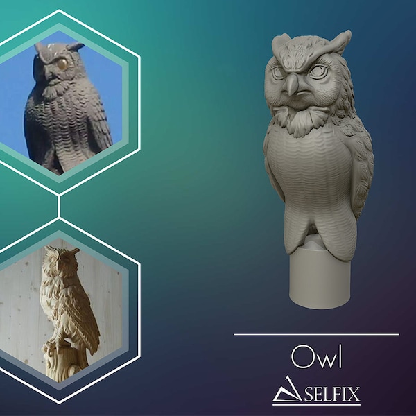 Owl Sculpture STL 3D file