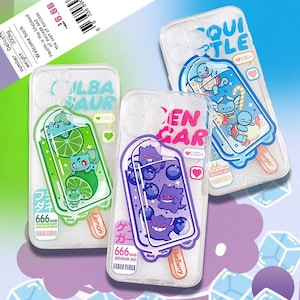 Cute Monsters Ice Cream Phone Case, Clear Soft, Full Cover, for iPhone Samsung 15 14 13 12 XR XS plus max pro se, S23 22ultra 21 fe