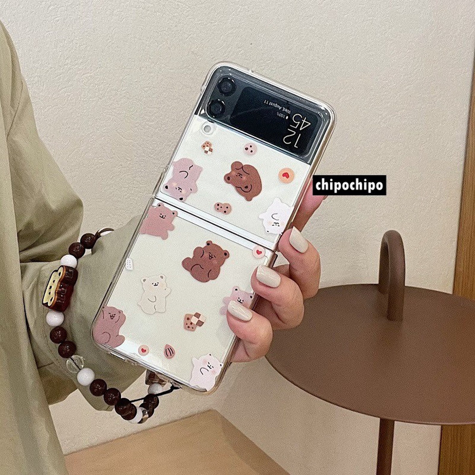 Cute Bear Samsung Zflip Case With Chain Hard Case for Etsy Finland