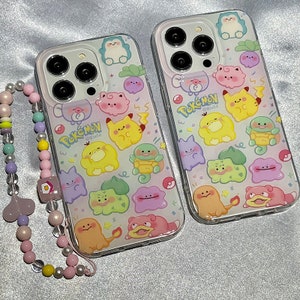 Cute Monsters Phone Case, with Chain, Full Cover,  for iPhone 15 14 13 12 11 plus pro max Full cover