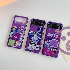 Cute Purple Monster Samsung phone case, soft case, for Samsung Z flip 3/4, for girls Boys women, 3D