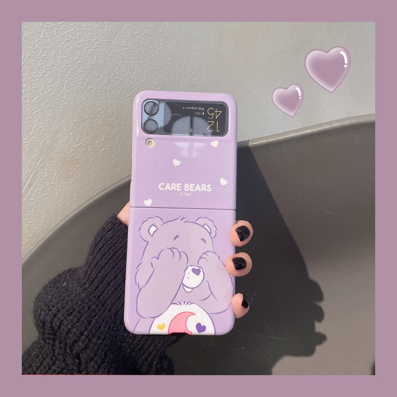 Purple Bear Samsung Zflip Case Hard Case For Samsung Z Flip Etsy