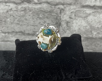 Mink Bone Ring: Gothic Witch Silver Alloy Jewelry