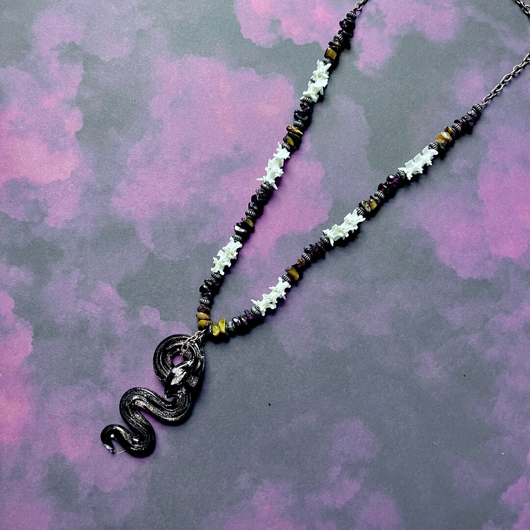 Snake Vertebrae, Snake Jewelry, Real Snake Bone Necklace, Oddity