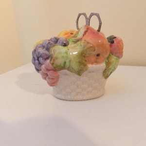 Vintage French String Holder, Vintage Fruit Basket, Retro Kitchen, Ceramic