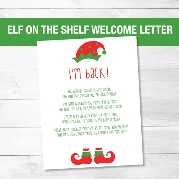 Elf Welcome Letter Printable Letter Size