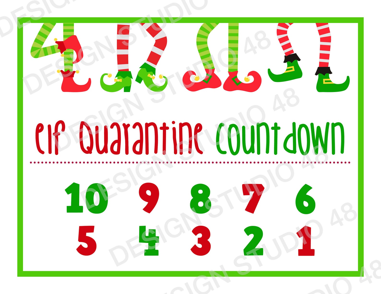 10 DAY Elf Quarantine Countdown Calendar And Quarantine Notice Etsy
