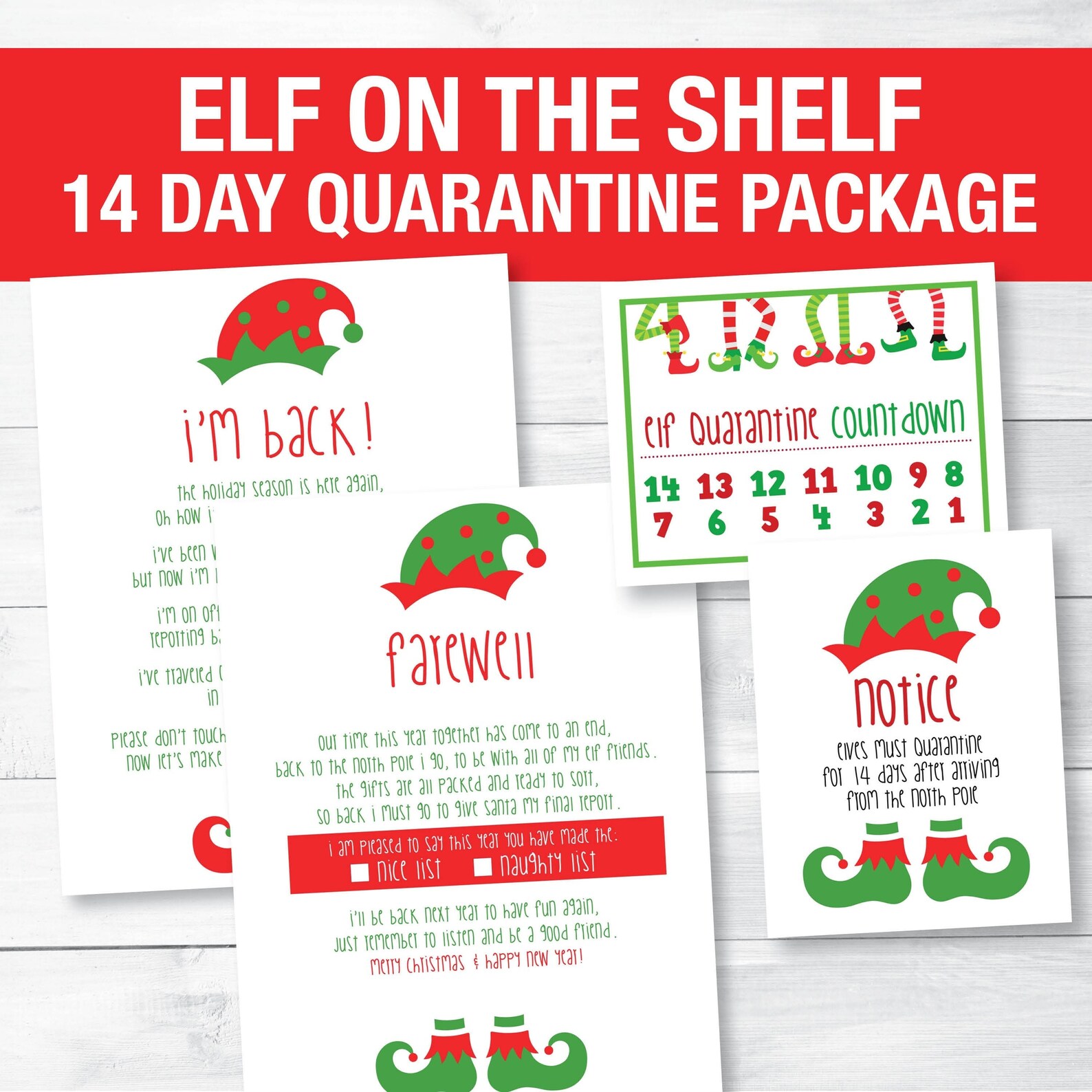 Elf 14 Day Quarantine Countdown Calendar Welcome Letter Etsy