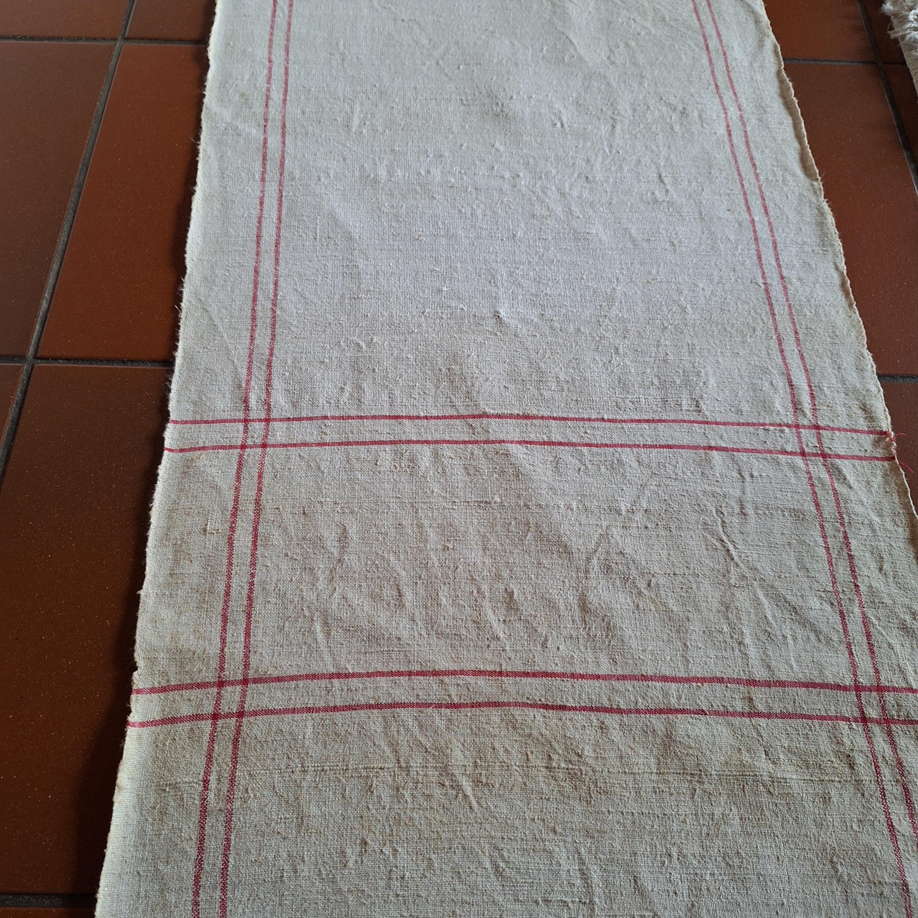 専用★Sweden＊Hand woven linen cloth＊・* Ancient Handwoven Linen Fabric With Red Border - Etsy Sweden
