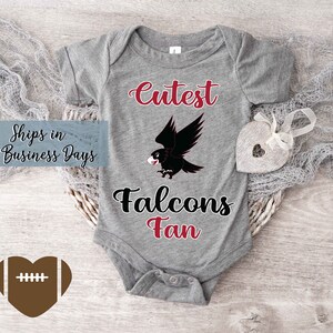 Cutest Falcons Fan Babysuit Bodysuit. Personalized Football Fan baby clothes L-0114