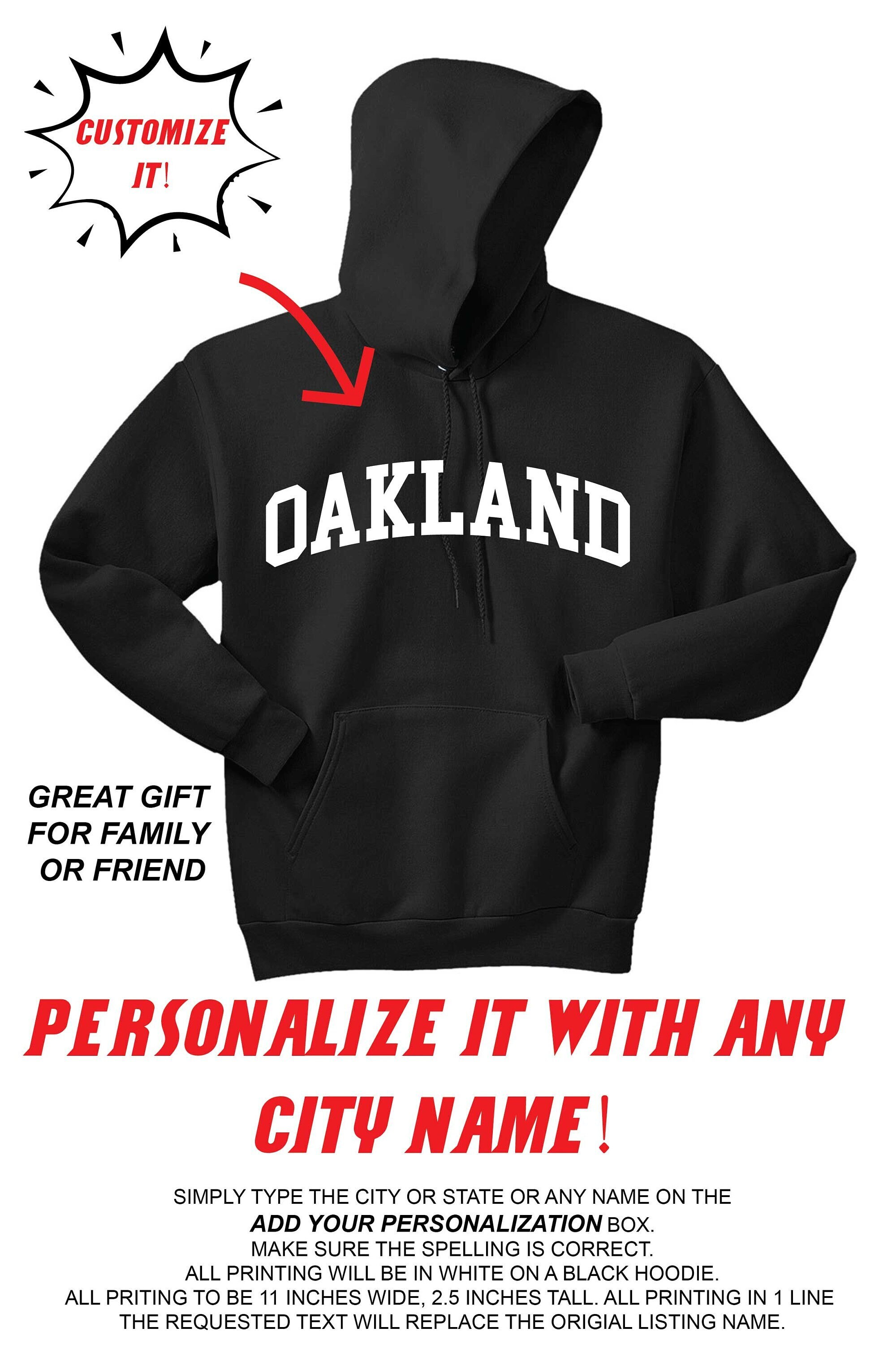 Oakland Hoodie Trendy Cool Popular, Winter, Fashion, Any City
