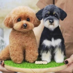 Handmade Needle-Felted Dog Figurine | Custom Pet Portrait Keepsake | Personalized Wool Felt Sculpture & Memorial Gift