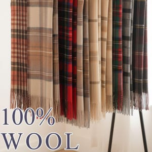 Recycled Wool Tartan Blanket – Woven Plaid Throw, Sustainable Home Accent