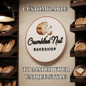 Custom 3D Business Logo Sign | Personalized Round Wall Sign for Store, Salon, or Bakery | Outdoor Shop Signage