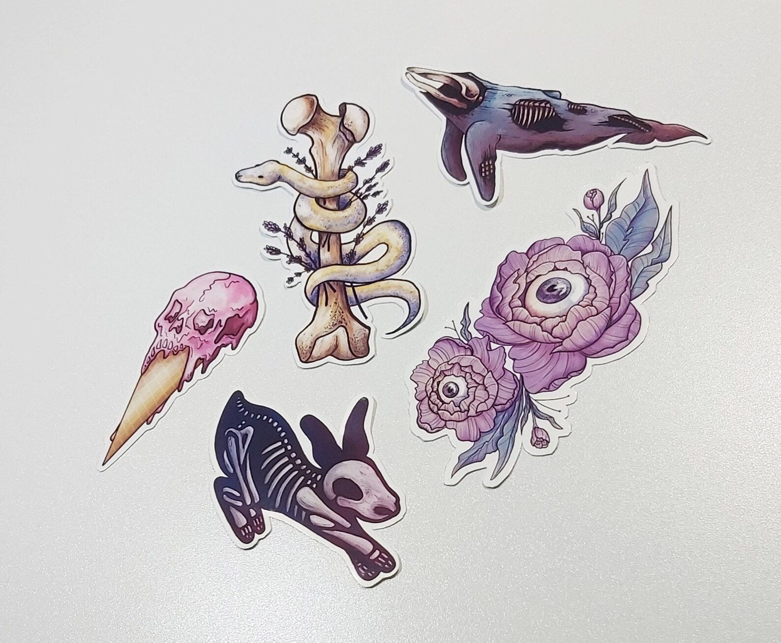 5 Creepy/Cute Art Glossy Vinyl Stickers | Etsy