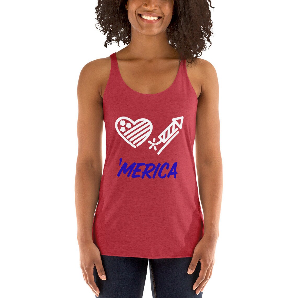 4th of july racerback tank