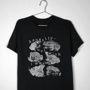 Wish I Was A Frog | alternative clothing, goth shirt, dark aesthetic, frog shirt