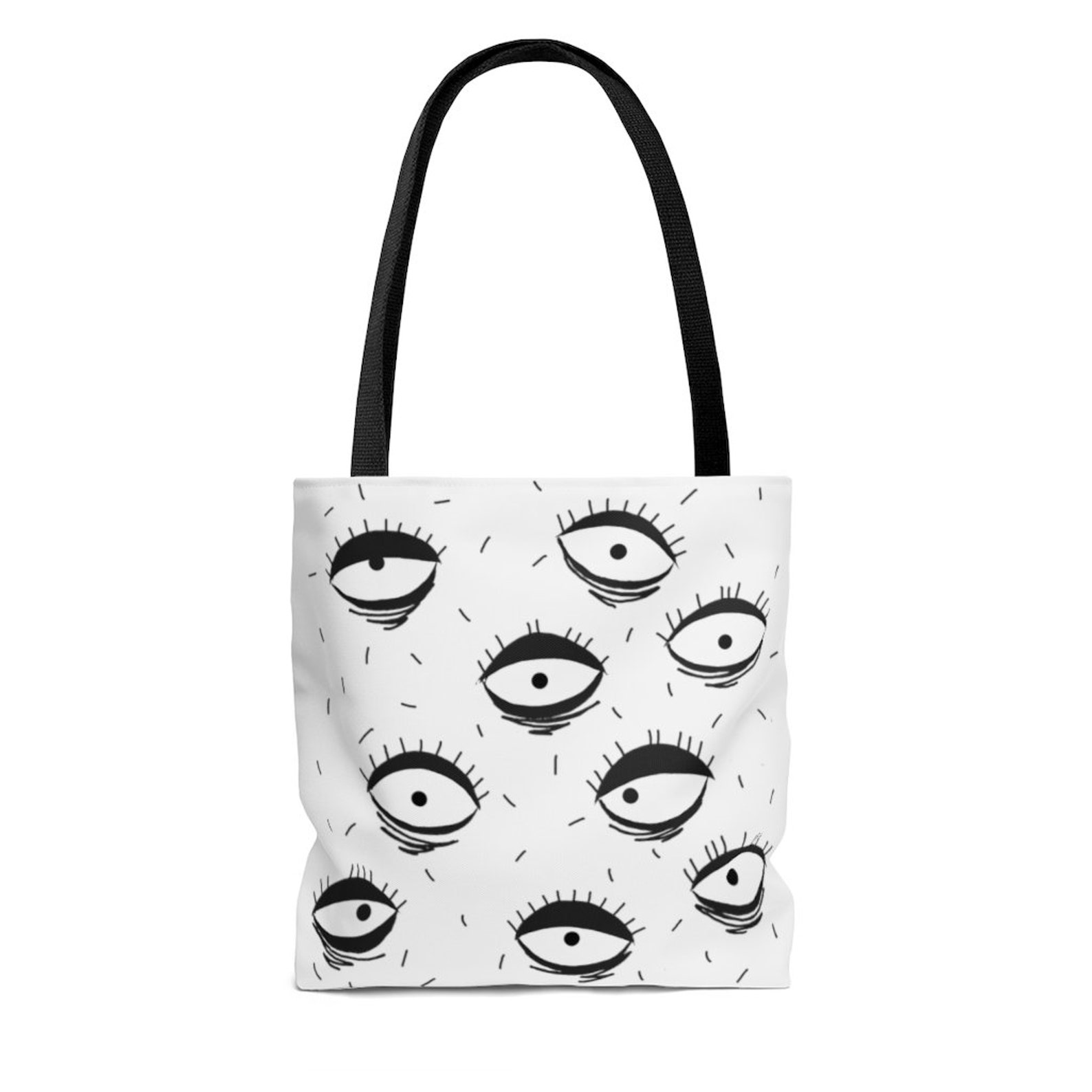 Tired Eyes Tote Bag Eyeball Print Creepy Goth Weird Edgy Etsy