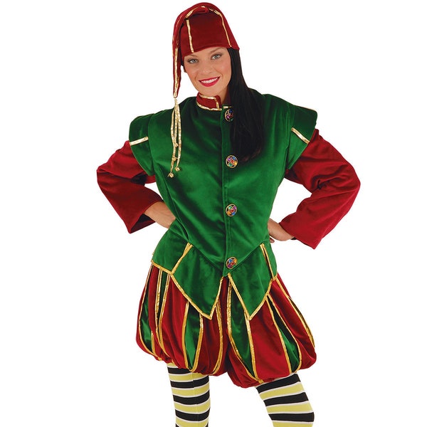 Déguisement d'elfe de Noël de haute qualité, taille adulte, tenue unisexe d'elfe en velours de luxe super luxe pour femme et homme, costume d'assistant de Noël.