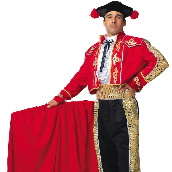 Matador Men's Bull Fighter Costume,Spanish Bullfighter Carnival Halloween Outfit for Theatrical,Professional & Individual Use.Handmade in EU