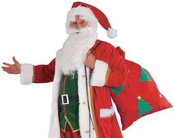 Lukis 9 Pieces Mens Christmas Santa Claus Costume Outfits Suit Adults Cosplay Xmas Party Novelty Tops Pants Fancy Clothes Set