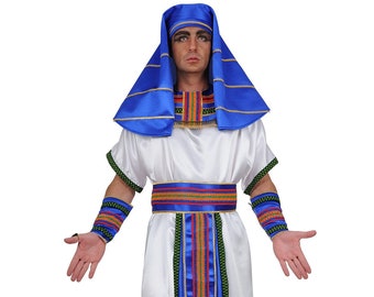 Pharaoh of Egypt, Carnival Costume for Adults, Egyptian King Fancy Dress for Halloween and Cosplay. Handmade in EU.