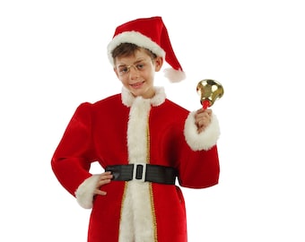 Santa Claus Red Velvet Deluxe costume for Kids, Christmas Costume for Boys, Santa Claus Clothing for Children, Christmas Party Kids Dress Up