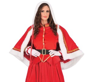 Costume Mère Noël Pour Femme - Robe En Velours Rouge Vintage, Manches Longues Avec Ceinture - Idéal Pour Fêtes, Cosplay, Soirées D'hiver