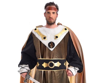 Warrior Man Costume: Medieval Renaissance Viking Gladiator Outfit