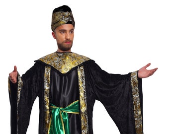 Wise Man Nativity Costume, Three Kings Magi Outfit, Religious Men's Costume, Adult Biblical Set for School Play, Halloween and Carnival.