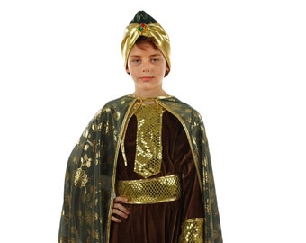 Kid's Wise Man Nativity Costume, Three Kings Magi Children Outfit, Religious Boys Costume, Child Biblical Set for School Play and Halloween