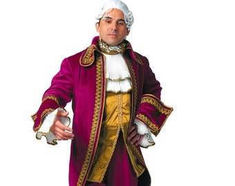 Renaissance & Historical Royal Lord Deluxe Velvet Costume for Men, Venetian Theatrical Costume for Carnival, Mardi Grass.