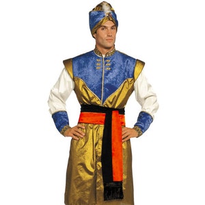 US Men's Arabian Costume Cosplay Vest Waistcoats with Harem Pants Fancy  Outfits