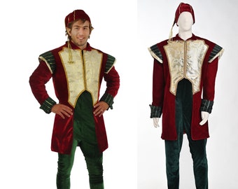 Handmade Christmas Elf Costume in Adult Size, Elf Cosplay Suitable for Men and Women, Deluxe Velvet Elf Outfit, Christmas Santa's Helpe