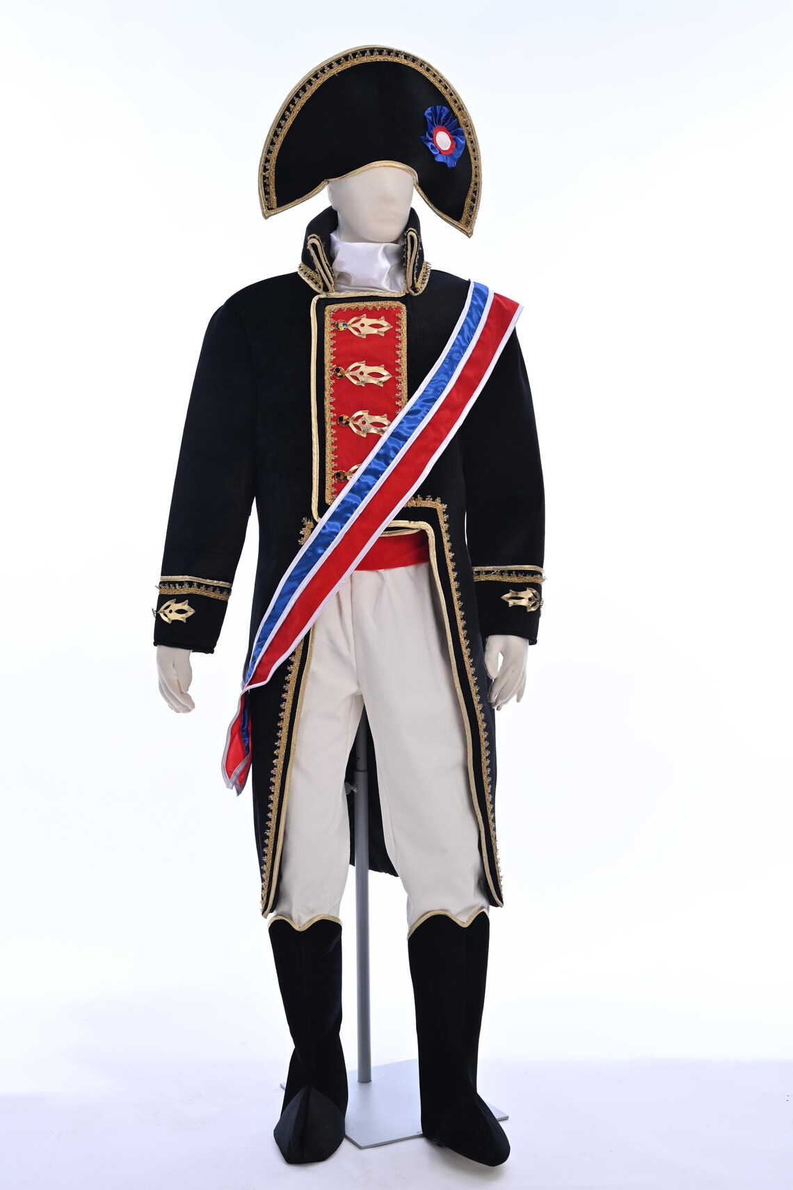 Handmade Napoleon Bonaparte Costume Velvet Napoleonic Outfit Cosplay 