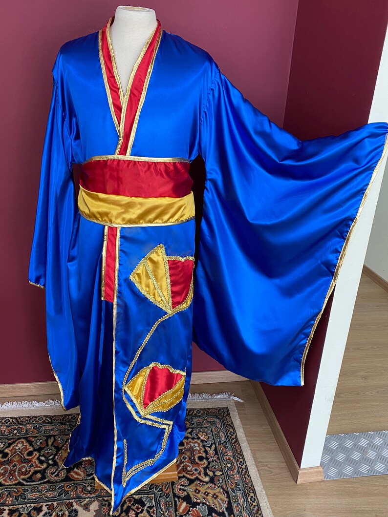 Blue Kimono Dress Costume Geisha Inspired Women's Fancy | Etsy