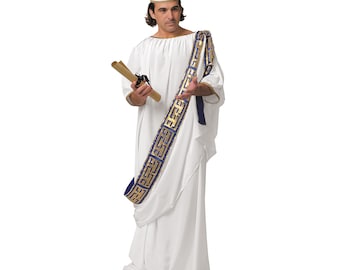 Ancient Greek God Costume: Adult Toga Outfit with Headband