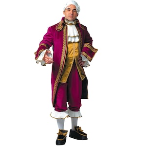 Renaissance & Historical Royal Lord Deluxe Velvet Costume for Men, Venetian Theatrical Costume for Carnival, Mardi Grass.