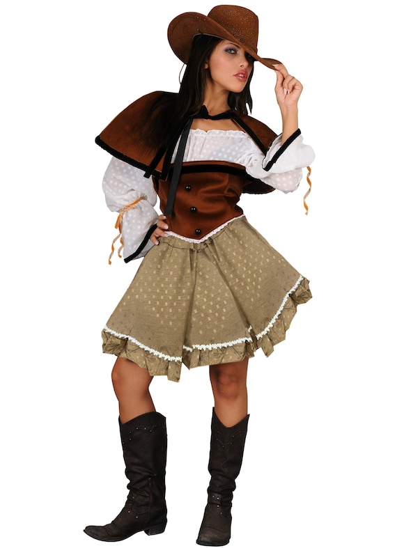 Costume da donna in stile western del selvaggio West, salone di lusso in  velluto e costume da carnevale da mucca per cosplay di Halloween. Fatto a  mano in UE. -  Italia