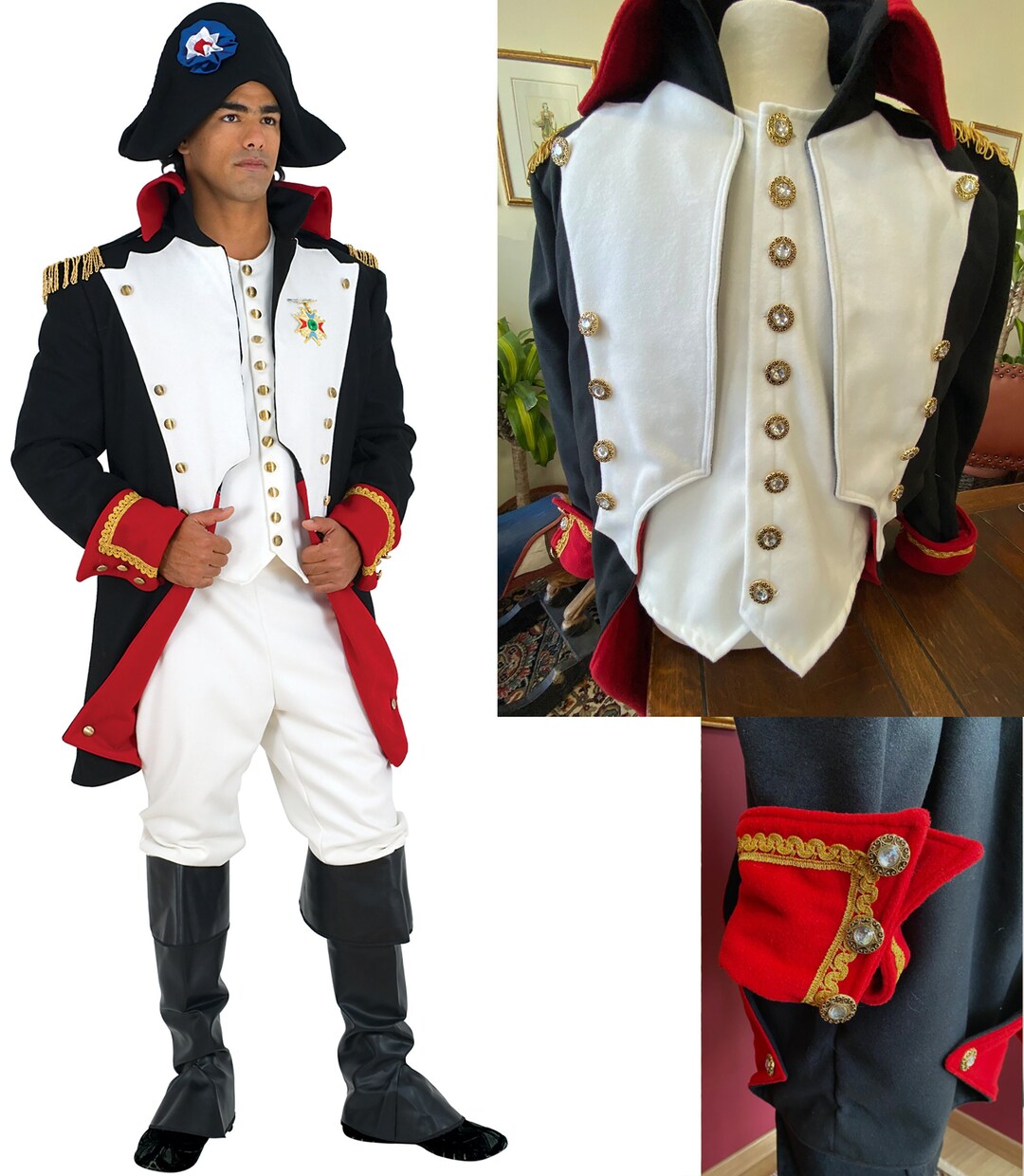 Napoleon Deluxe Wool Costume Handmade Theatrical Quality Costume Men 