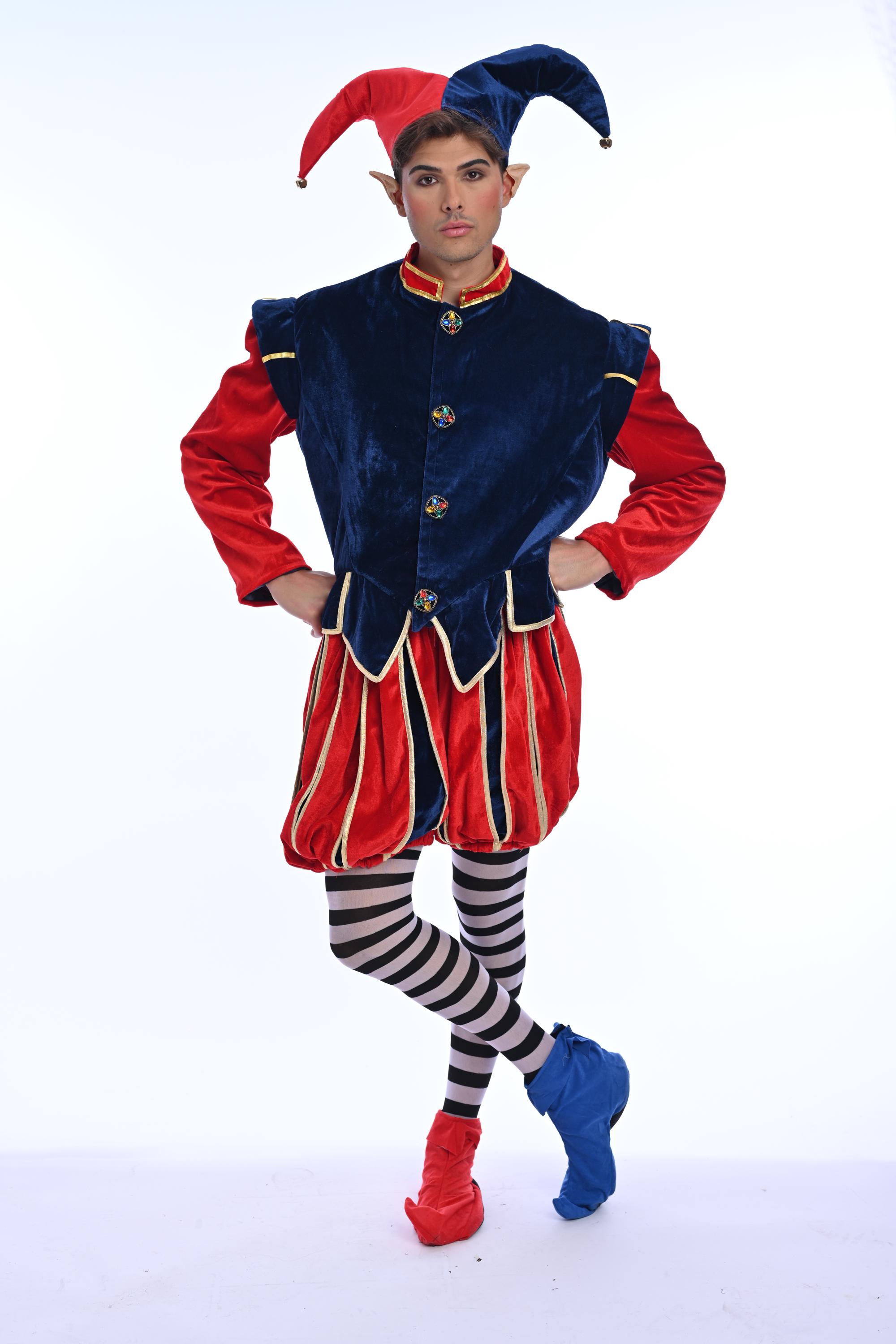 道化師の手作りコスチューム、ハロウィン用のファンタジーピエロ衣装