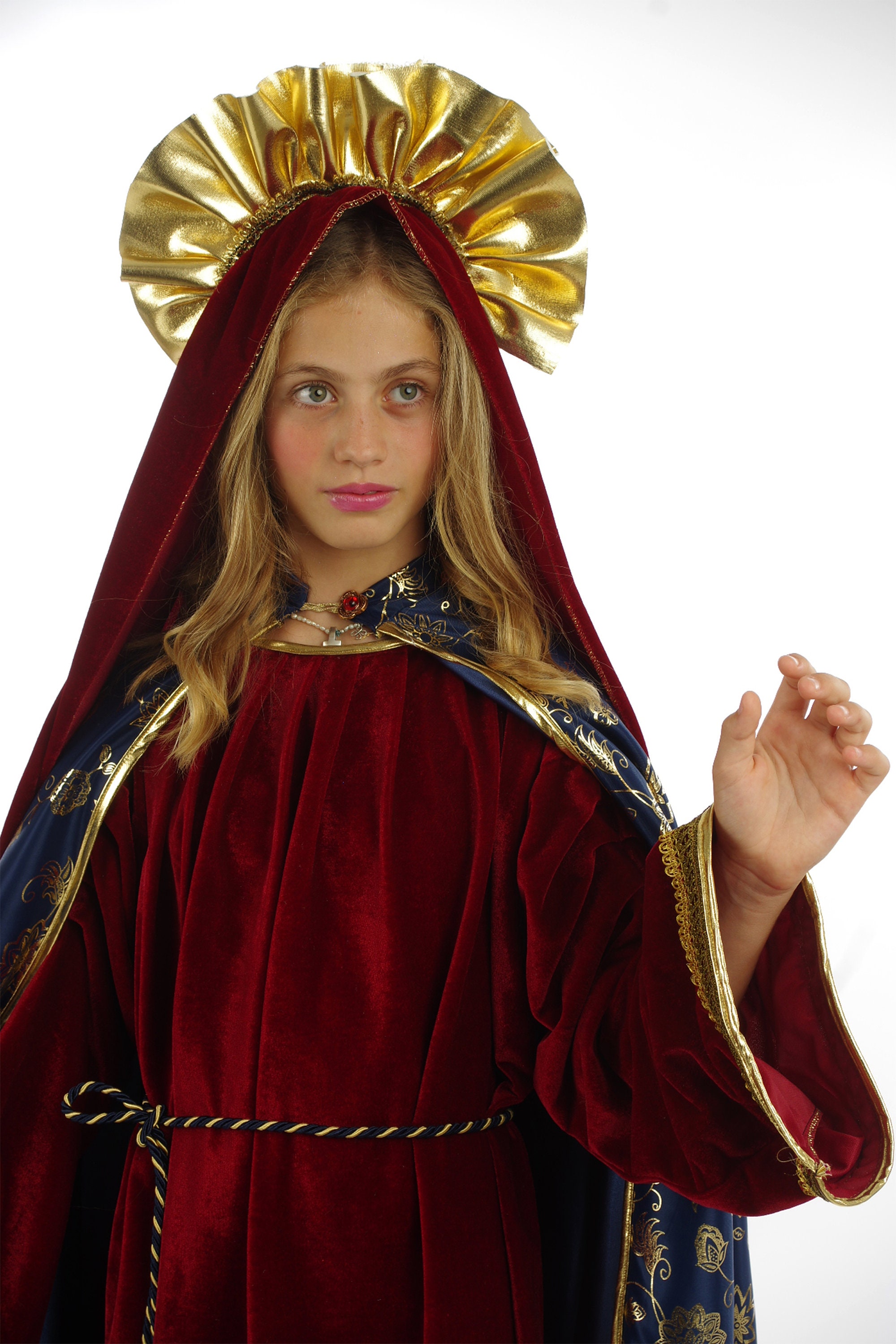 Virgin Mary Costume: Velvet Dress, Cape \u0026 Halo - Nativity Play - Etsy Norway, image size:2000x3000