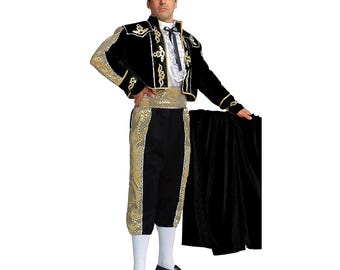 Black Velvet Matador Costume, Bullfighter Men's Halloween Outfit