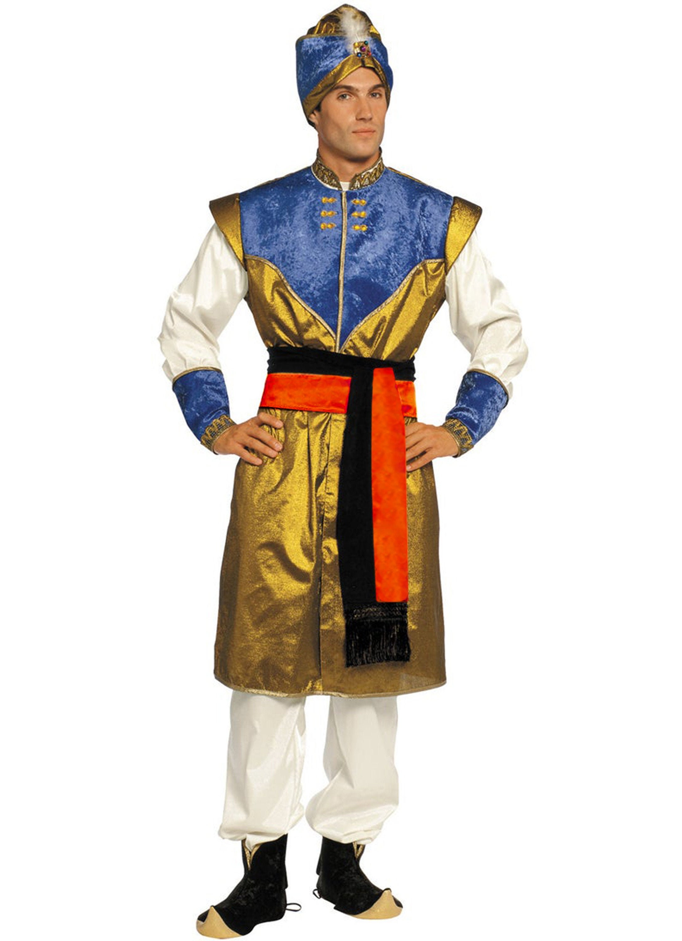 FantastCostumes Disfraz árabe para hombre, bata blanca sultán, disfraz de  Halloween para cosplay